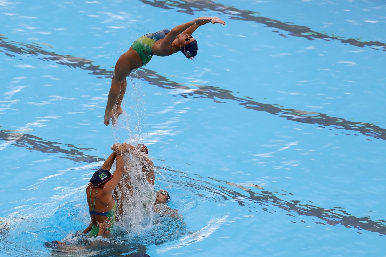 Treino da selecao brasileira de nado sincronizado no parque aquatico Maria Lenk. Jogos Olimpicos Rio 2016. 03 de Agosto de 2016, Rio de Janeiro,RJ,  Brasil. Foto: Satiro Sodré/SSPress/CBDA