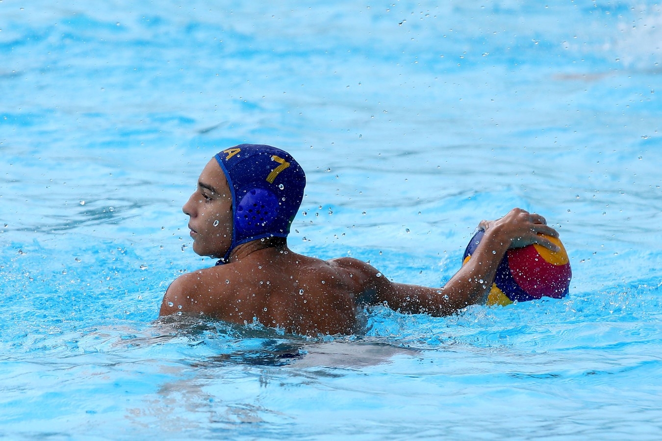 Brasil x Chile. Campeonato Sul-Americano Juvenil de Desportos Aquaticos na Piscinas Hernado Botero Obyrne. 25 de Abril de 2017, Cali, Colombia. Foto: Satiro Sodré/SSPress/CBDA