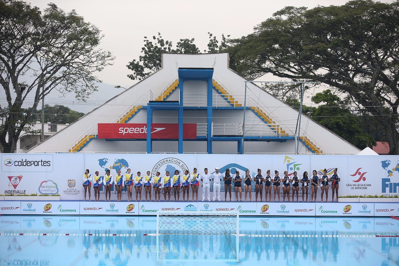 Brasil x Colombia. Campeonato Sul-Americano Juvenil de Desportos Aquaticos na Piscinas Hernado Botero Obyrne. 28 de Abril de 2017, Cali, Colombia. Foto: Satiro Sodré/SSPress/CBDA