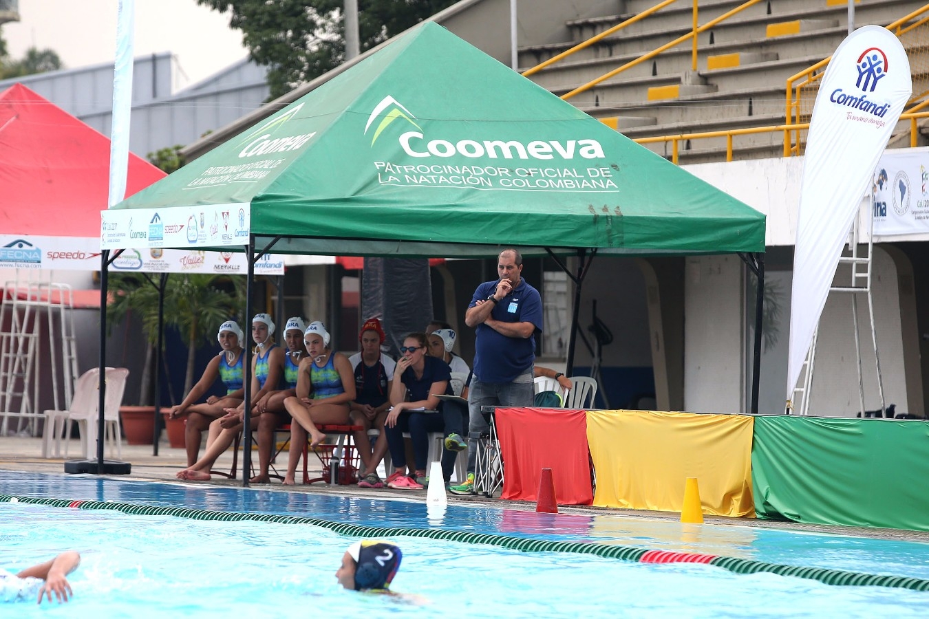 Brasil x Colombia. Campeonato Sul-Americano Juvenil de Desportos Aquaticos na Piscinas Hernado Botero Obyrne. 28 de Abril de 2017, Cali, Colombia. Foto: Satiro Sodré/SSPress/CBDA