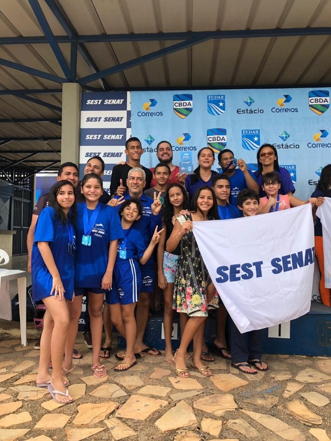 Os anfitriões do evento, a equipe do SEST/SENAT, liderados pela ex atleta Jeissiane Cruz. Obrigado pelo espaço
