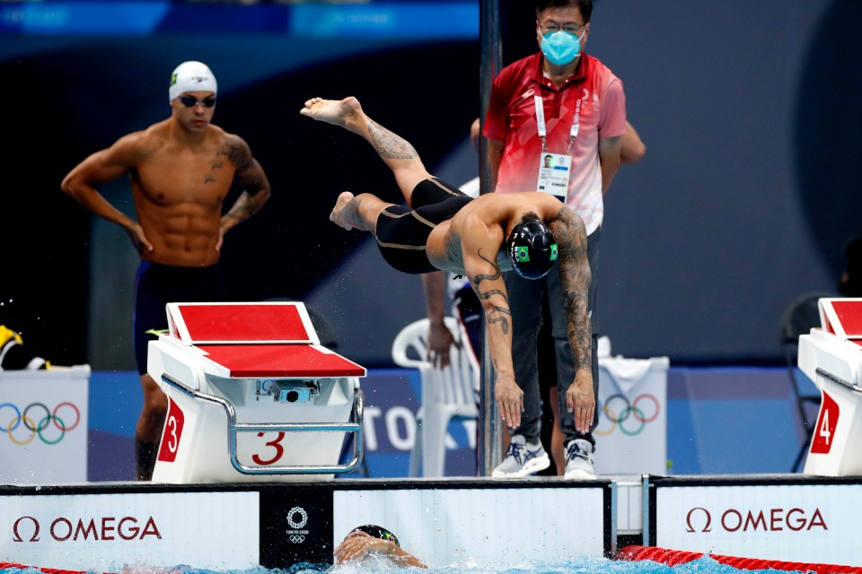 Revezamento 4x100 livre. Jogos Olimpicos, Tokyo 2020. 25 de Julho de 2021, Toquio, Japao. Foto: Satiro Sodré/SSPress/CBDA