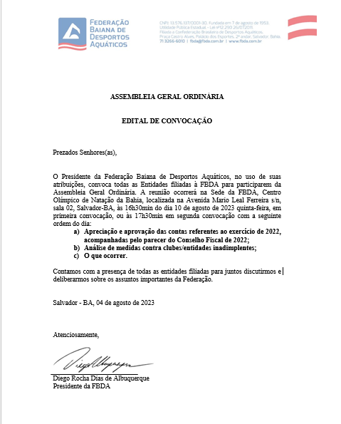 Edital de Convocação AGO 2023